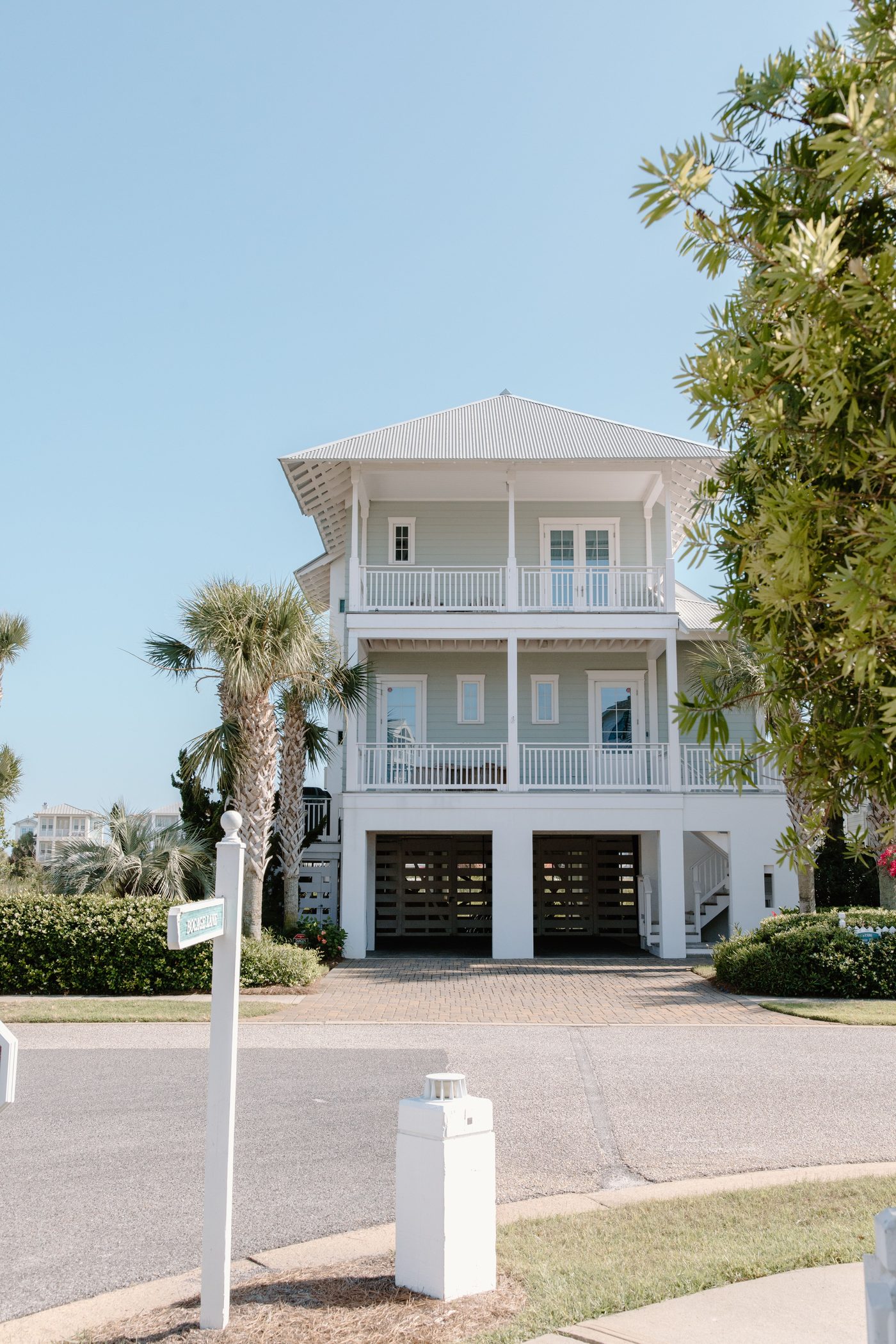 Gulf Coast beach house with deep porches and a metal roof, Destin FL