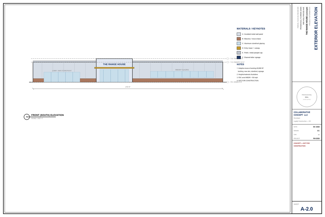 The Range House conceptual entry elevation